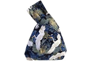 FANCYPUMPKIN Vintage giapponese Yukata Kimono Crane Handbag Wristlet Bag Piccolo Coin Bag Tote Handle Bag Knot Pouch per le donne