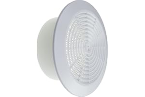 Vent Systems Rejilla de techo desmontable de 6 pulgadas, color blanco, plástico, rejilla de ventilación redonda, cubierta de parrilla, pantalla de nailon, rejillas de ventilación de HVAC para baño,