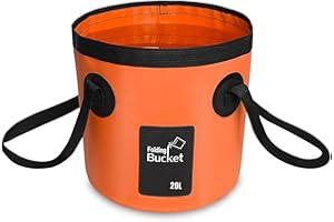 SVUPUE folding bucket,handy folding bucket，Suitable for car washing, gardening, traveling, picnics, fishing, camping, boating, hiking（20L orange color）