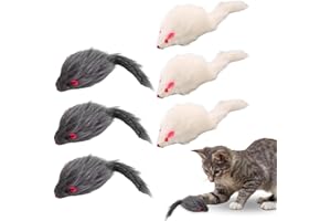 JYNVO Topi Giocattolo Catnip per Gatti Topi Giocattoli per Gatti,topolino per gatti, Giochi per Gatti Topo Falso Giochi per Gattino Kitten Topi per Gatti e Gattini Confezione da 6