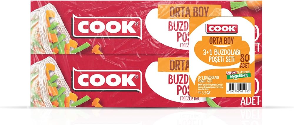 COOK Hediyeli 3+1 Orta Boy Buzdolabı Poşeti