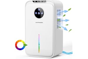 1L/Day Dehumidifiers for Home, BANRIN Bathroom Dehumidifiers with 2.2L Water Tank, Quiet Dehumidifiers for Drying Clothes with Drain Hose for Basement Bedroom Closet Kitchen(860sq. ft/80㎡)