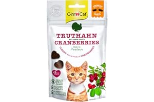 GimCat Crunchy Snacks Dinde aux canneberges - Friandise pour Chat croustillante et Riche en protéines - 1 Sachet (1 x 50 g)