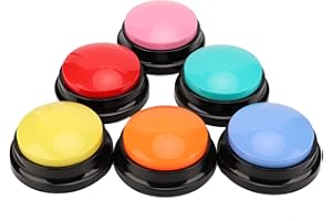 GOWENIC Lot de 6 Boutons Parlants pour Enregistrement de Chien, Bouton de Communication pour Chien de Compagnie, Bouton Enregistrable de 30 Secondes, pour Dresser des Chats, des Chiens et