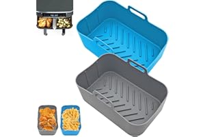 AUMUA Accessoire Air Fryer, Paquet de 2 Moule Air Fryer pour Ninja Foodi AF300EU Dual Zone Airfryer 7,6L - Sans BPA & Lave-vaisselle, Panier Silicone aussi pour Ultenic K20 Friteuse à Double Tiroir