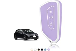 TOOMUME Coque Clé, Etui Cles Étui Clés Adapté pour VW Volkswagen Golf 8 MK8 Cupra Born Formentor Seat Leon MK4 Ateca Tarraco Skoda Octavia Enyaq, Couvre Clef Cache Cle Voiture Telécommande - Smart Key