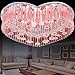 Produktbild Im europischen Stil herzfrmigen stieg romantischen LED-Deckenlampe Schlafzimmerlampe Studie Wasserkristall-Lampen Wohnzimmer Lichter rund Fernbedienung Schalter 220V Netz 20-30W , pink , 80cm