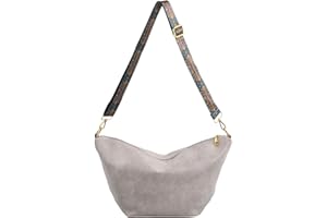 volumoon Damska torba na ramię, ze sztucznej skóry, półksiężyc, torba na ramię, torba na klatkę piersiową z szerokim paskiem, hobo Halfmoon Bag na co dzień, do biura, szkoły, na podróż