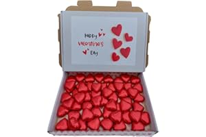 NILLKANTH Milk Chocolate Hearts – 50 Foil Wrapped Valentines Chocolate Hearts Love Heart Chocolates | Wedding Favour Chocolates (Red Heart, 50)