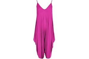 TOP LINEN (NW) LTD Top Linen (NW) Limited Womens Long Sleeveless Jumpsuit All In One Jumpsuit - Casual Casual Cami Lagenlook Romper Playsuit - Made In UK
