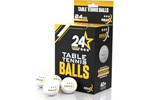 DRAXX Sports Ping Pong Balls, 3-Star Grade, 40+ Size, White Table Tennis Balls, Premium ABS Construction, Indoor & Outdoor, Competition & Leisure, Tournament Quality