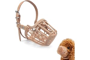 Andiker Hundemaulkorb, verstellbarer atmungsaktiver Mesh Maulkorb für Hund, Kunststoff Hundemundabdeckung gegen Beißen, Bellen oder Kauen für kleine mittelgroße Hunde (L)