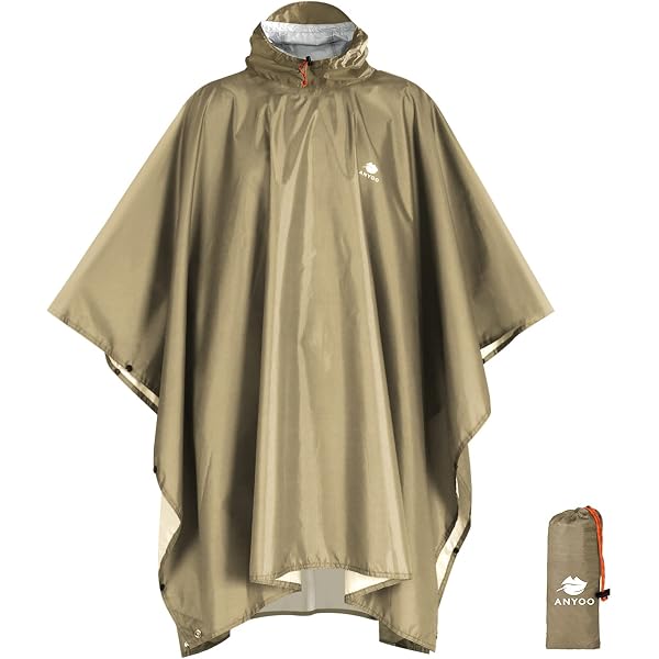 Poncho Pluie Imperméable 225x140 Cm ENONEO - Cape Réutilisable Avec Capuche Et Poche Pour Randonnée