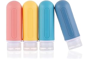 LIYUABU Flacons de Voyage,89ml Étanches Bouteille de Voyage Silicone,Accessoires de Voyage Portables/RéCipients CosméTiques,Flacons de Voyage Pour Articles de Toilette,Shampooing,Lotion et Revitalisant