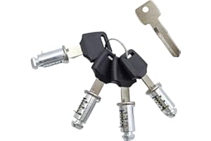 CATELL 4 pezzi di blocchi di sicurezza per barre portatutto, serratura di sicurezza per barre portatutto con 4 chiavi e 1 chiave di controllo, sistema a una chiave per barre trasversali e box da tetto