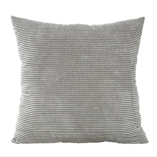 Hangood Throw Pillow Case Cushion Covers Polyester Solid Color Grey 18 X 18 inches