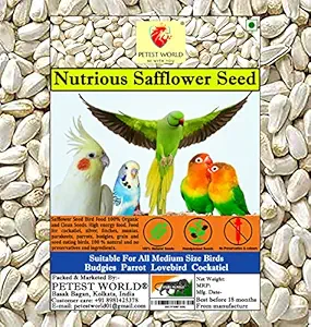 Safflower Seeds(Kusum Dana) for All Birds,(450gm),Dry & Clean Seed Used for All Life Stages,Kardi beej, Hand Picked Seed, Benefits of Feather & Long Tail, Egg Hatching, Growth of Babies