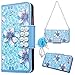 Produktbild WE LOVE CASE Huawei P10 Hülle Blume und Perle Beutel Funktion und Kette Blumen Anhänger Huawei P10 5,1 Lederhülle Blau Schutzhülle Tasche Handyülle Flip Backcover Stoßfest Protective Bumper Case Cover Brieftasche Kartenfächer Karten Slot Magnetverschluss Bookstyle StandFunktion Zubehör für Huawei P10 5,1