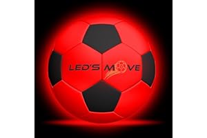 LED'S MOVE LED Light Up Football Size 5 – Glow in the Dark Smart Football for Kids & Teens – Rechargeable Luminous Ball for Night Play, Outdoor Sports, Gifts – LedsMove
