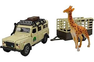 Speelgoed Kids Globe Van Manen Traffic Die Cast 'Landrover Defender' (Pull Back, Giraffe Pendente) – 521723