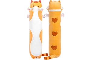 Mewaii - Cojín de Peluche para Animales (50 cm, Gato Naranja)