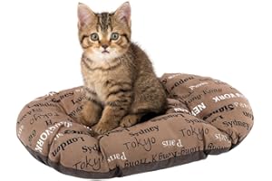 Ferplast Cat Bed, Dog Bed Washable Pet Mat Cushion in Cotton with Soft Padding, 43 x 30 cm. Brown