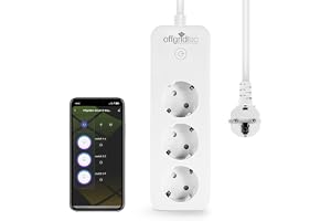 Offgridtec Smart 3 uttag eluttag med Smart Life- eller Tuya-app, 1,8 m kabel (1 st)