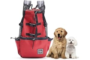 Woolala Light Weight Pet Carrier Backpack for Small and Medium Dogs, Veterinarian Approved Safe Bag for Travel - Easy Take Space Saving - Red XL