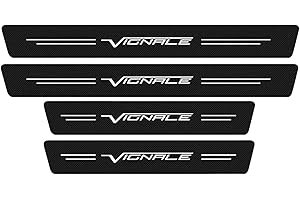 EAGLEG 4 Stück Auto Einstiegsleisten Schutz, für Fo-rd Focus Fiesta Fusion Kuga Edge VIGNALE ST-Line S-MAX C-MAX Escape Auto Kohlefaser Türschweller Schutz mit Logo Aufkleber Kantenschutz, VIGNALE