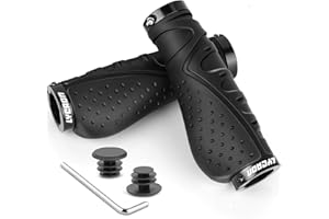 LYCAON Puños para Bicicleta Ergonómicos, Antideslizante Caucho Bicicletas Manillar - Apretones Aluminio Doble Bloqueo, Mango para Bicicleta - para MTB/BMX/Montaña/Bici Plegables/Scooter