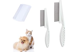 Flea Comb for Dogs Cats,BAIYSFFG 3 PCS Dog Hair Comb Grooming Tool for Removing Tear Stains, Fleas, Dandruff, Lice