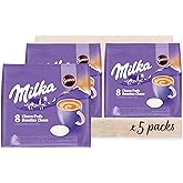 Senseo Milka Kakao Pads, 40 Senseo kompatible Pads, 5er Pack, 5 x 8 Getränke, 560 g