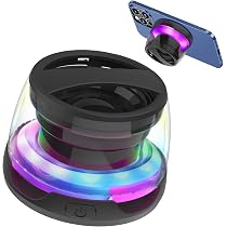 Kryolithm Mini Altoparlante Bluetooth Magnetico Da 3 W – Impermeabile IPX5, Supporto Per Cellulare, TWS Stereo, 3 Ore Di Autonomia
