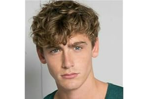 BEWEIG Pelucas de hombres pelucas cortas marrones Síntesis de pelucas de pelo Cosplay de Halloween naturales resistentes al calor