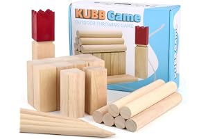 BOPEUY Kubb träspel - 22 delar träspel utomhus och väska - kastspel utomhus - Kubb vikingspel för 2–12 spelare - för trädgård, gräsmatta och camping