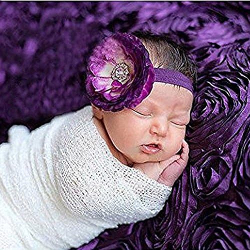 PePeng Newborn Photography Props, Use Soft 3D Rose Flower Backdrop Beanbag Rug to Create Memorable Kids Portrait Photography (Purple)