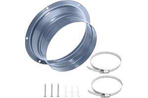 BOUGPENG Adaptador de Tubo de Ventilación ø150 mm brida de pared de metal con abrazaderas y tornillos conector de pared adaptador para manguera de aire Conector para Manguera de Aluminio Flexible