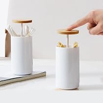 Vetrineinrete® Contenitore distributore per dischetti struccanti in Cotone con Foro e Coperchio Organizer Trasparente 20.5 cm arredo Bagno Porta Ovatta 10240 D89