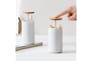 Femkey Porta Cotton Fioc, Scatola di Bastoncini di Cotone con Coperchio Dispenser Porta Cotton Fioc, Contenitore per Cotton Fioc per Bagno, Tavolo da Toeletta, Sala da Pranzo