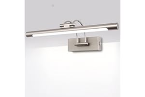 MantoLite Dimmable LED Bathroom Wall Light 8W 40CM Cabinet Picture Lights Adjustable Nickel Wall Sconce Hotel Bedside 3000K/4500K/6000K Reading Lamp Display Lamps
