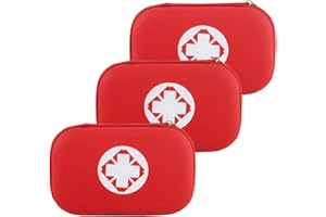 Liuer 3PCS Mini Trousse de Premiers Secours Rouge Semi-Rigide Mini Box Sac d'urgence Médical Imperméable Les Activités Extéreures Premiers Secours Domestiques pour la Maison Voiture Voyage Bureau