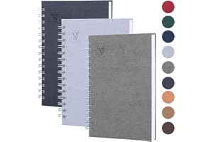 Victoria's Journals - Anteckningsbok A5, Inbunden A5 Linjerad Anteckningsbok med 8 mm radavstånd, 80 gsm, 120 sidor, 3-Paket
