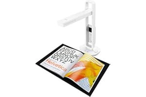 Document Scanner, CZUR Aura Mate Pro Book Scanner, Portable Document Camera with Dual Camera, Preview Screen, WiFi Function, Posture Reminder, 180+ Languages OCR for Win7 / 8/10/11, XP, MacOS 10.11