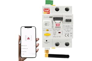 Jadeshay Disyuntor Diferencial 40A 30mA, Diferencial WiFi Dispositivo de Disyuntor Interruptor Magnetotérmico con Protección contra fugas de corriente, sobrecargas y cortocircuitos CA 230V(GKR3L)