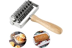 Akaigu Stainless Steel Roller Dough Lattice Pizza Roller Cutter Kitchen Cooking Baking Tools