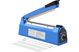 HUIYOPU 300mm Impulse Heat Sealer Machine - Manual Sealer for Plastic Bags PE PP with Extra Replace Element Grip