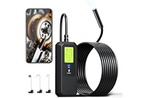 JOYYKO Wireless Endoscope Inspection Camera with Light,1080P HD Lens Borescope Camera with 8+1 Adjustable LED Lights,Semi Rigid Cord Snake IP67 Waterproof Bore Scope Camera Iphone Android (10M)