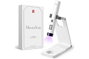MelodySusie Portatif Lampe UV Ongles Gel avec Support, Mini Rechargeable Lampe Sèche Ongles avec 2 Minuteries, Séchage Rapide, Lampe à Ongles avec Affichage LED à Capteur Automatique (Blanc)