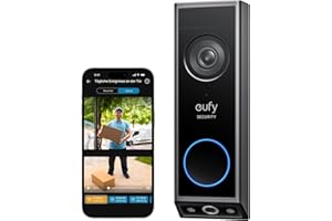 Eufy Security Video Doorbell E340 Podwójne kamery z osłoną dostawy, Bezprzewodowa kamera wideodomofonowa 2K Full HD, przewodowa lub zasilana bateryjnie, kolorowy noktowizor, bez opłaty miesięcznej