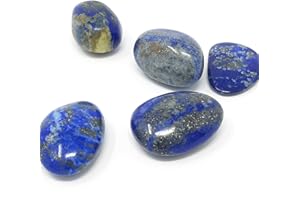 Lapislazuli Piedras Naturales de Chakras - 4 cristales curativos con propiedades sanadoras - Piedras energeticas para mejorar la comunicación y la paz interior | Essenciales